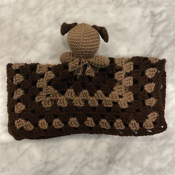 Stuffed puppy crochet lovey blanket - Picture 2 of 2